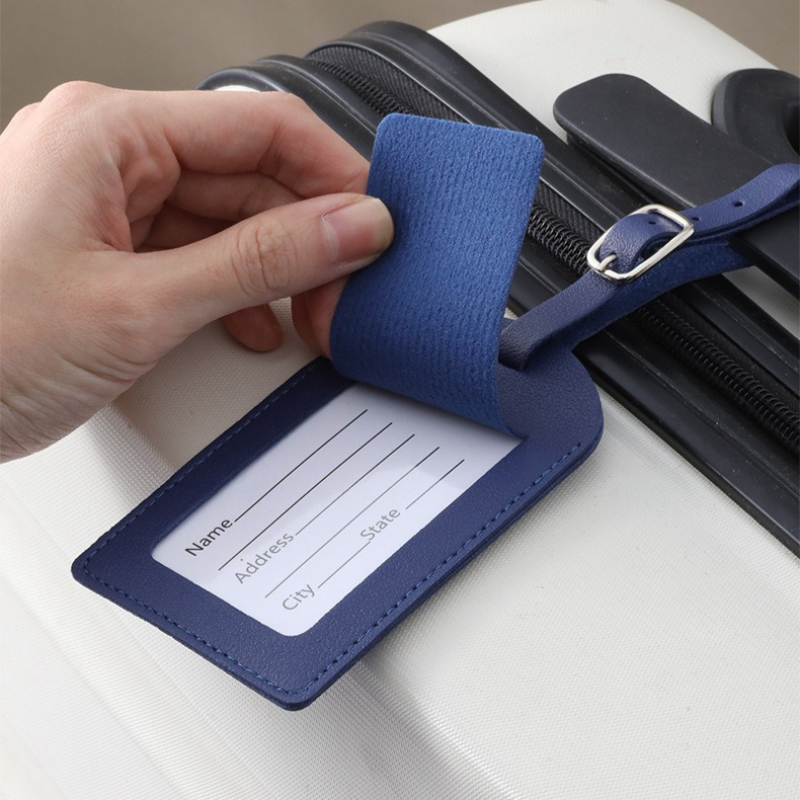 Women Men Luggage Tags PU Leat - Men Accessories Name 评论和价格