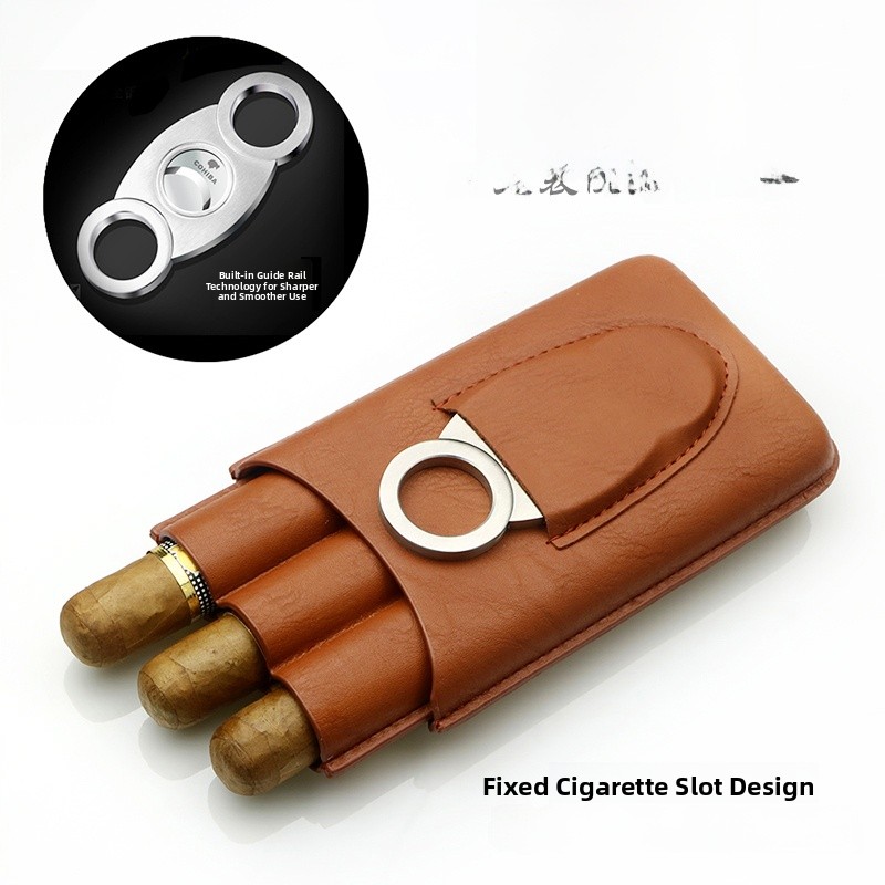 Portable Cigar Box Set of 2 Le - Cigar Cutter Set 评论和价格