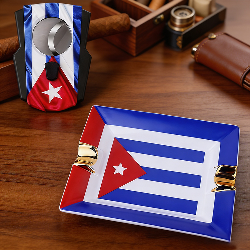 Cigar Set with Cuban Flag, Sta - Cigar Cutter Set 评论和价格