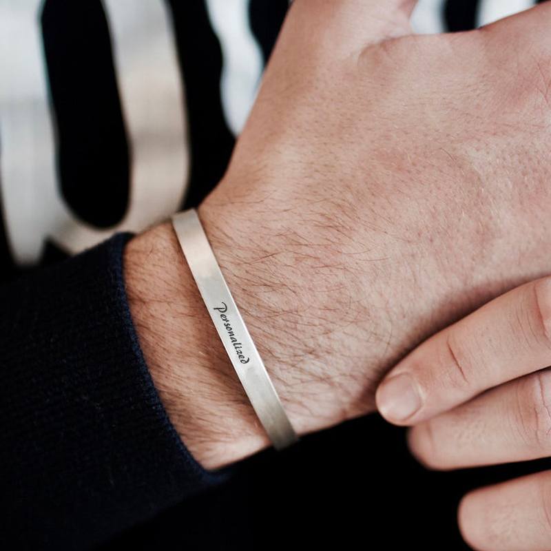 4MM To 8MM Free Engraving Cuff - Men Accessories Name 评论和价格