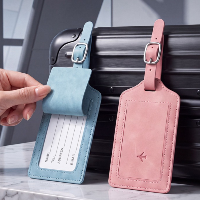 1PC PU Leather Luggage Tag Wom - Men Accessories Name 评论和价格
