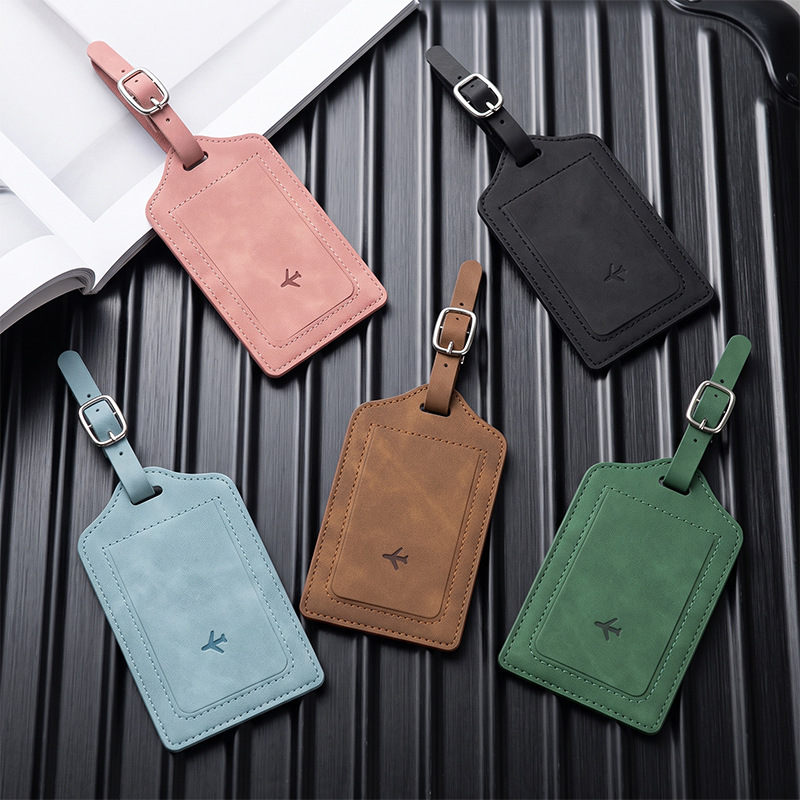 1PC PU Leather Luggage Tag Wom - Men Accessories Name 评论和价格