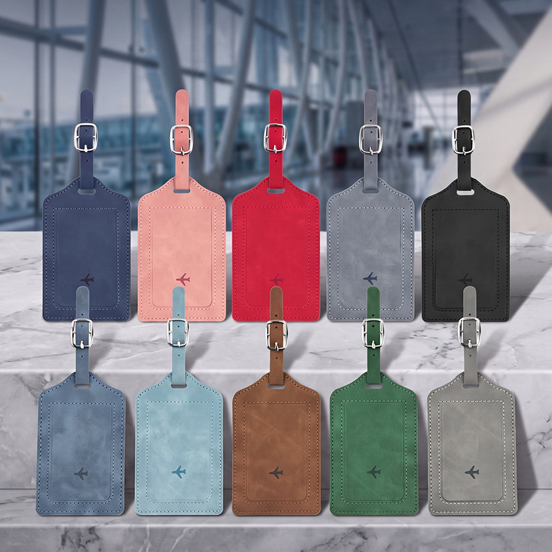 1PC PU Leather Luggage Tag Wom - Men Accessories Name 评论和价格