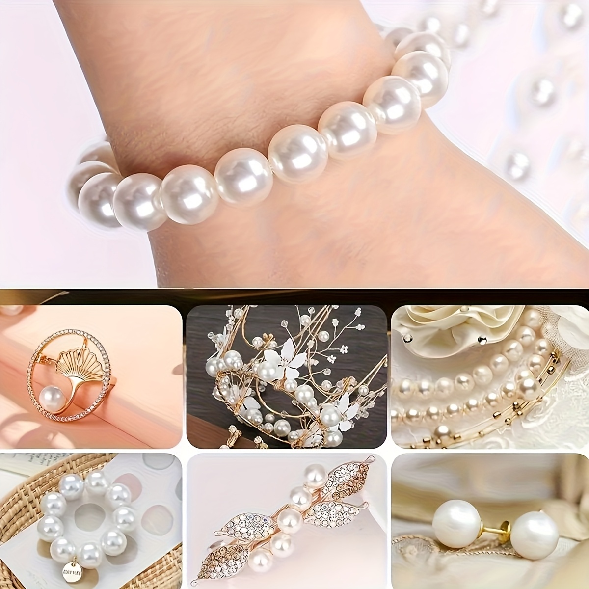 1388pcs 4/6/8/10mm Black, Whit - Bracelet Beaded Men 评论和价格