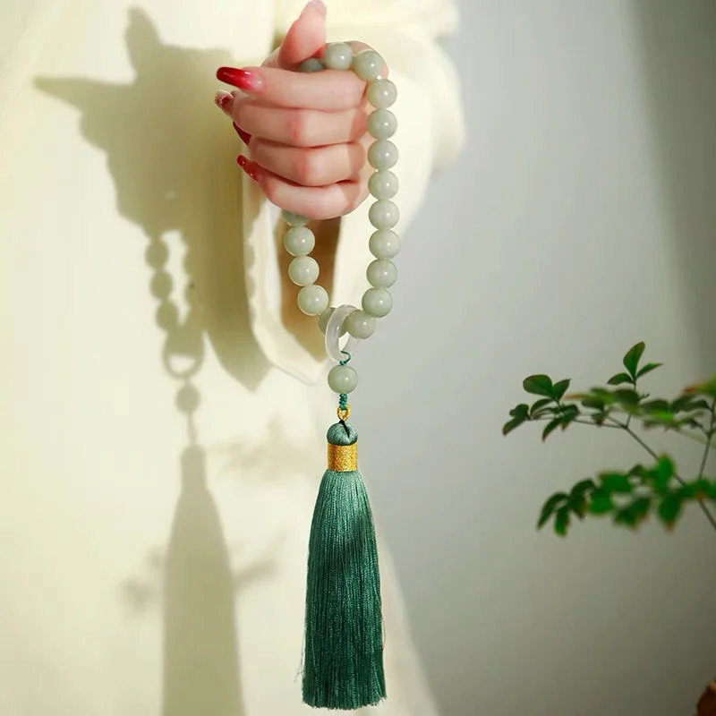 Green Jade Stone 12mm Beads Ta - Bracelet Beaded Men 评论和价格